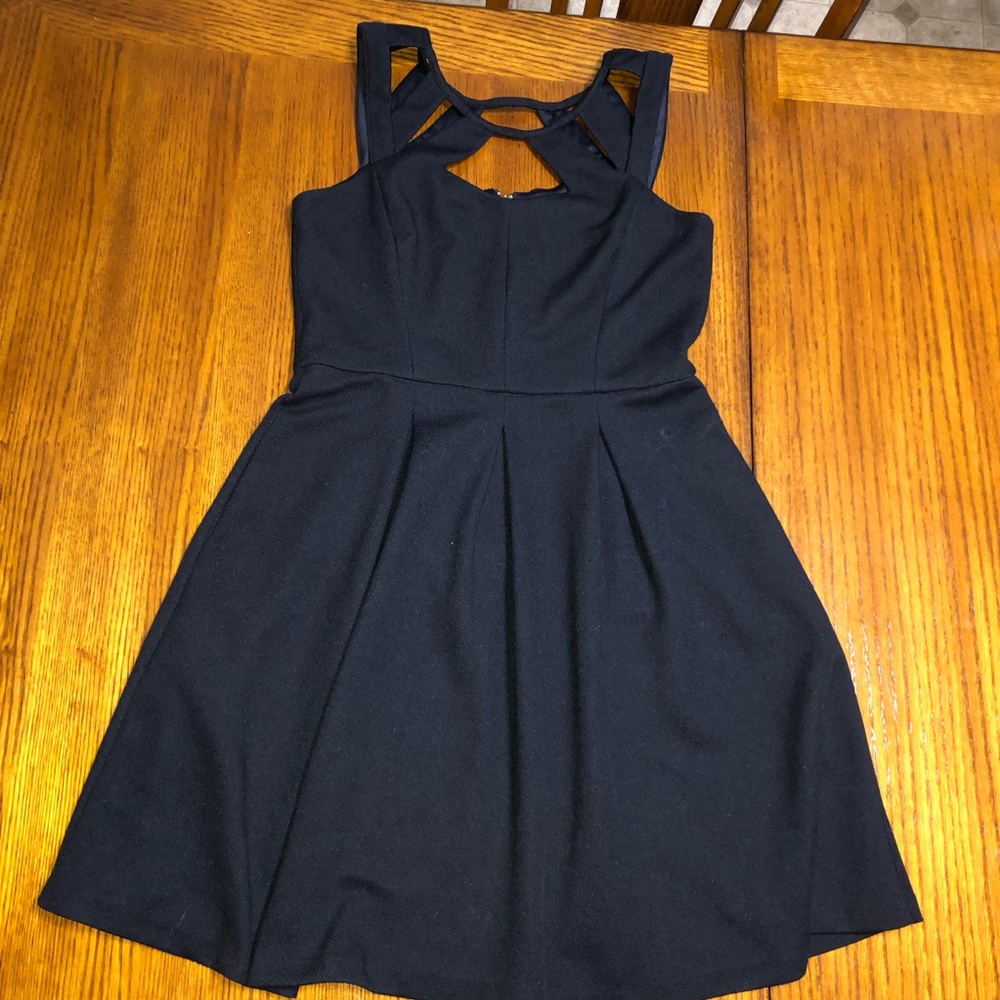 BETSEY JOHNSON black laser cut circle dress